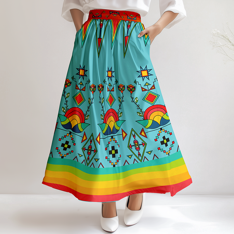 Horizon Blossom Light Blue Skirt