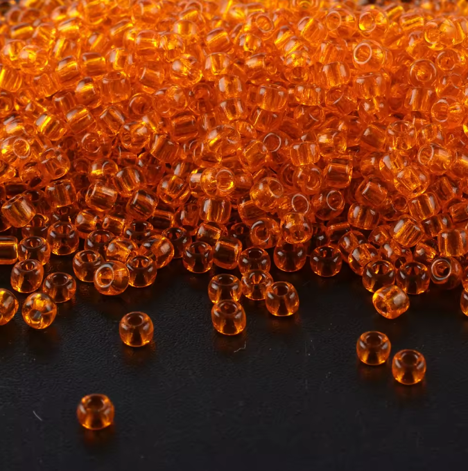 Seed Beads Size 11/0 - Sheer Tangerine