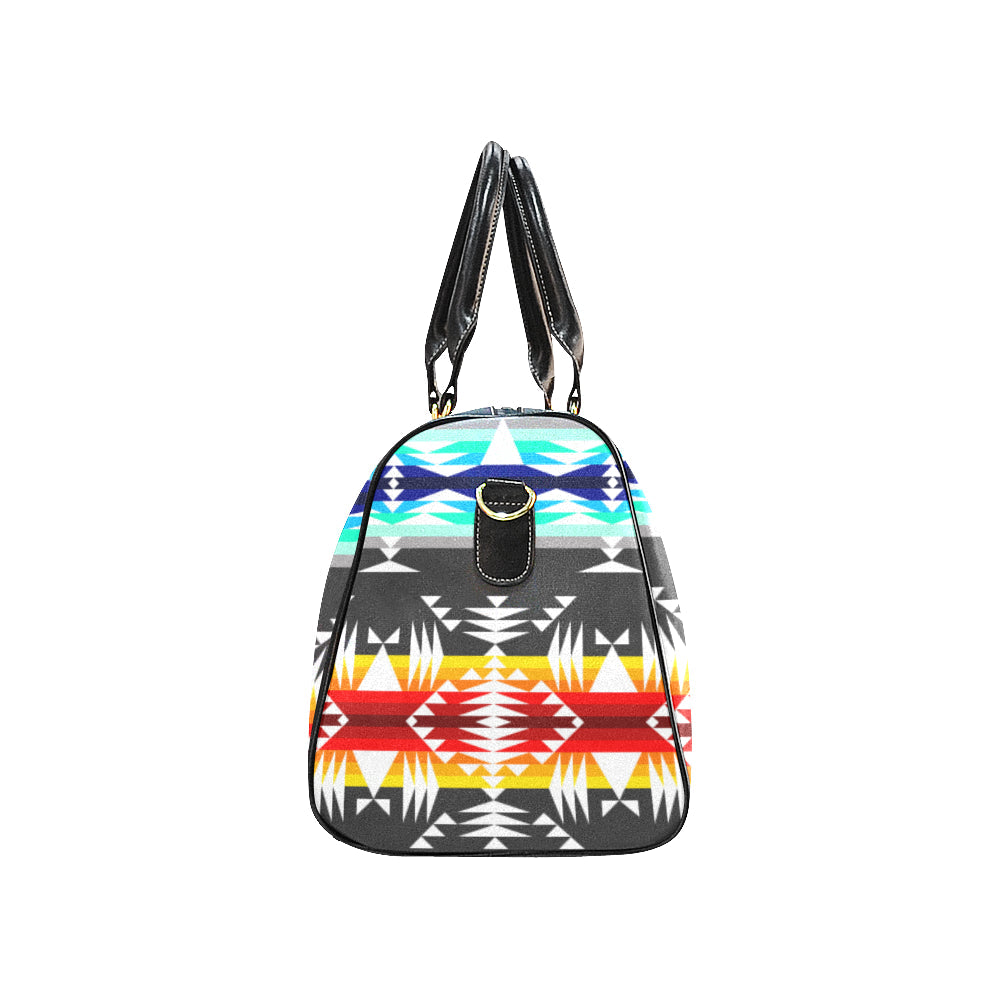 Between the Mountains Gray New Waterproof Travel Bag/Large (Model 1639)