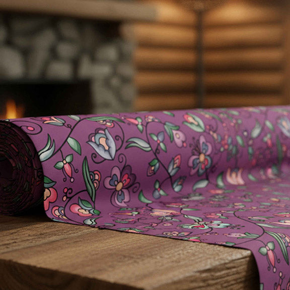 Amber Evening Garland Purple Satin Fabric