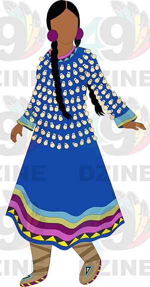 Blackfoot Woman in Elk Tooth Dress Transfer (Various Sizes)