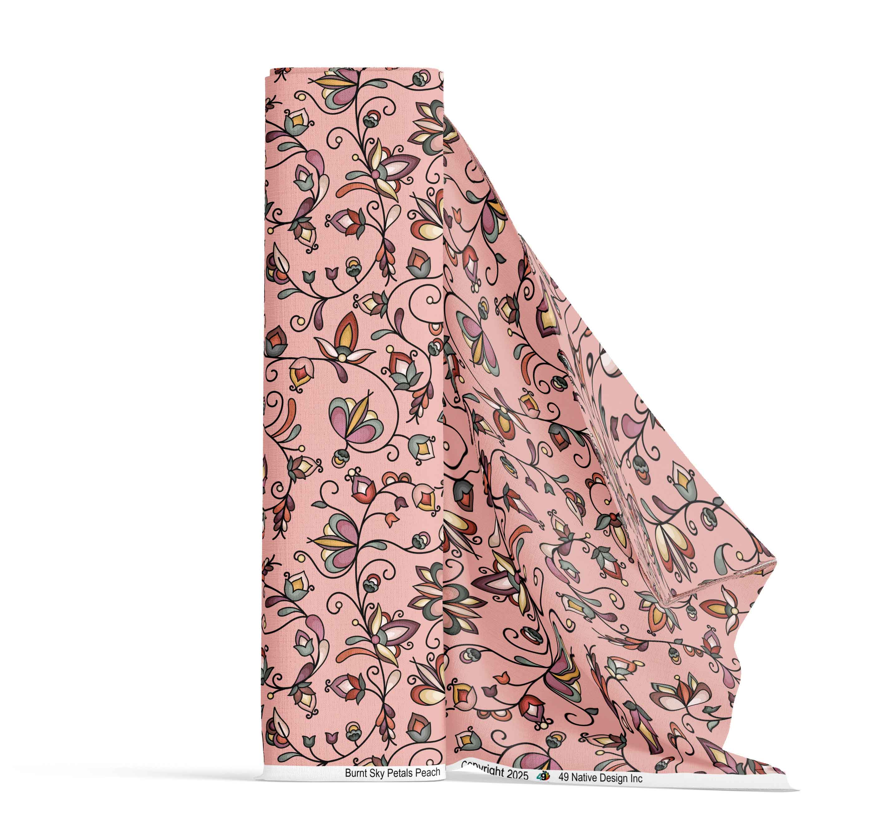 Burnt Sky Petals Peach Cotton Poplin
