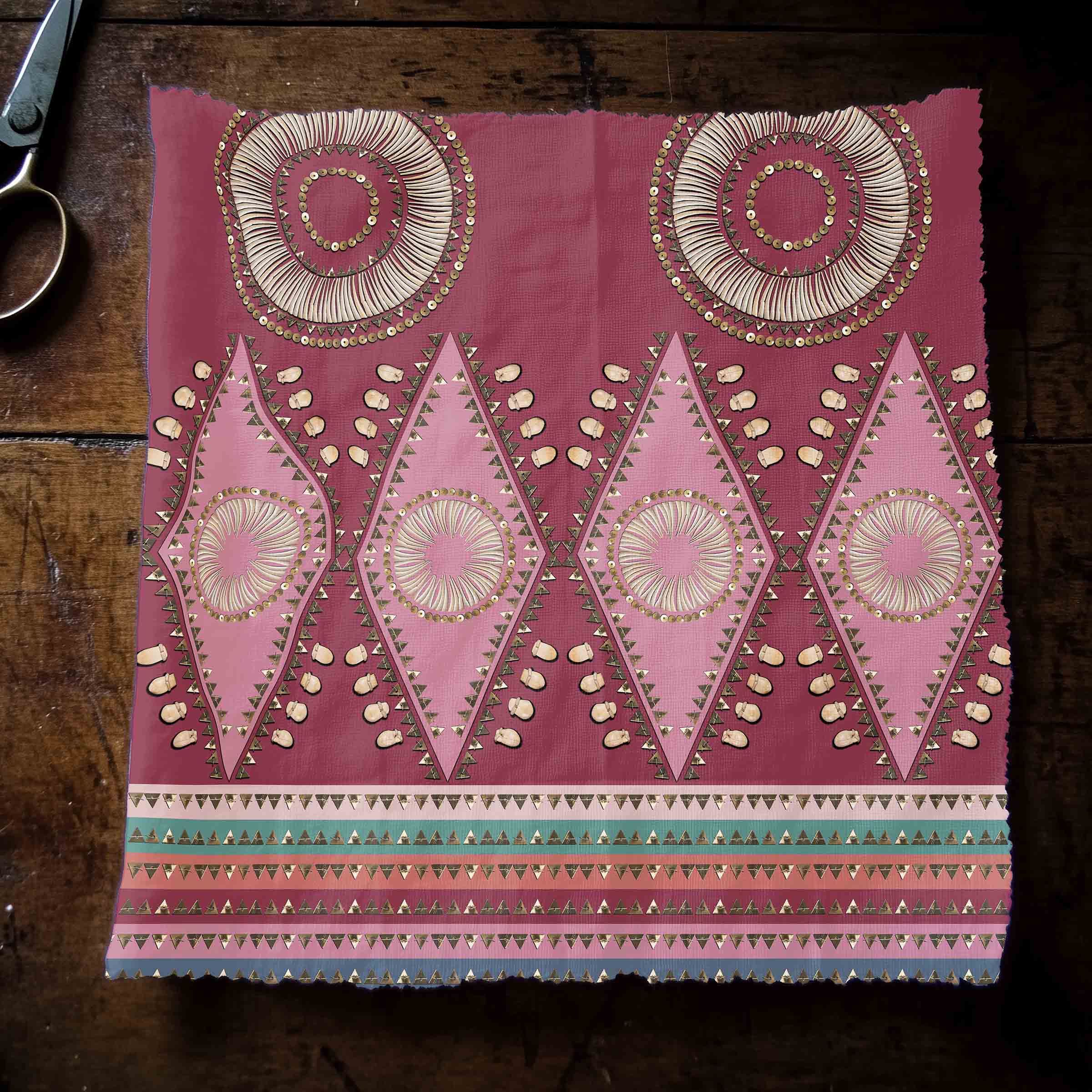 Elk Tooth Honour Maroon Cotton Poplin