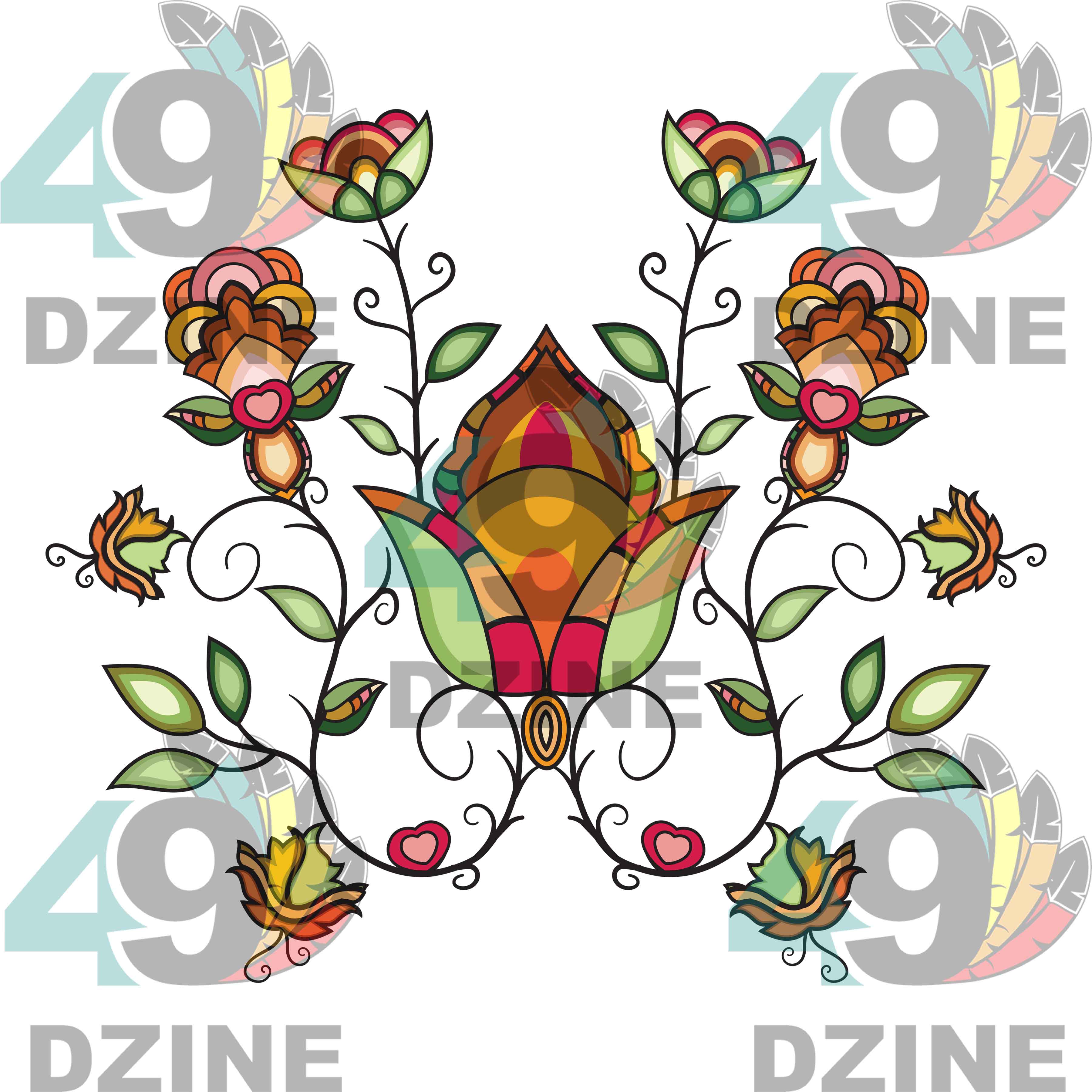 Floral Transfer - Floral Spirits Rising Various Sizes
