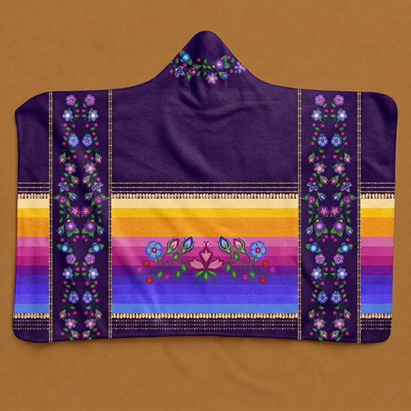 Beaded Offering Purple Hooded Blanket