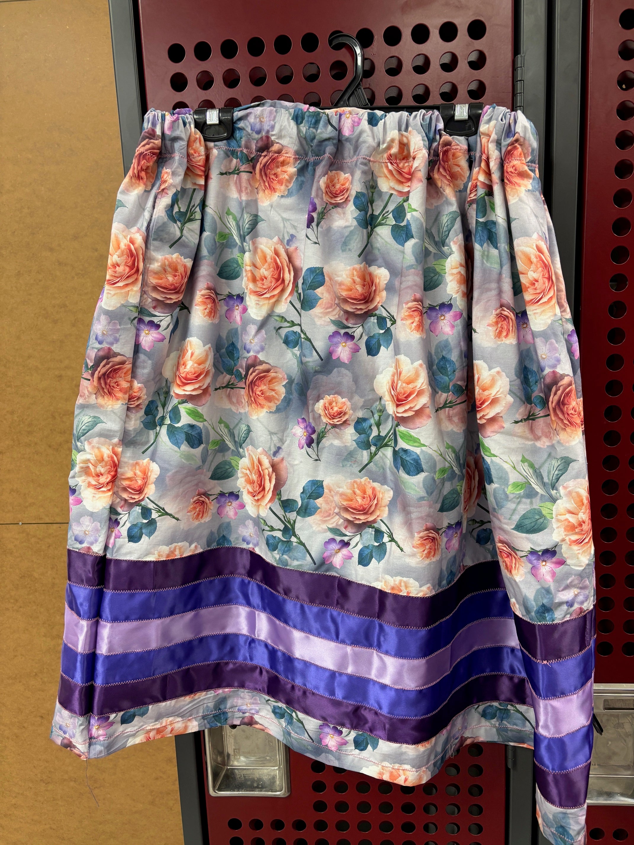 Handmade Grey Purple Ribbon Skirt