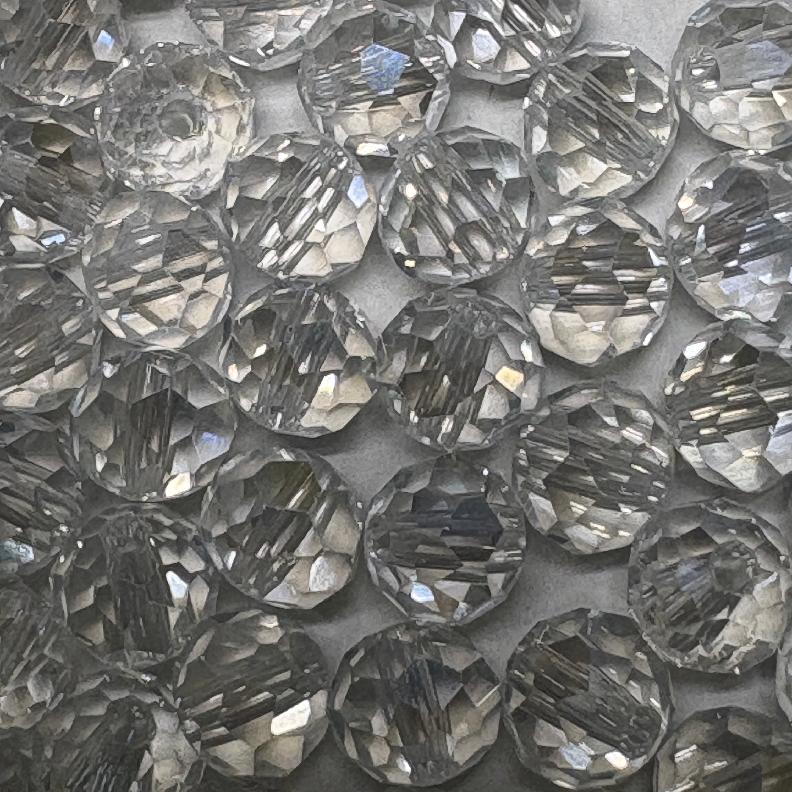 6mm Rondelle Glass Bead - Crystal Clear