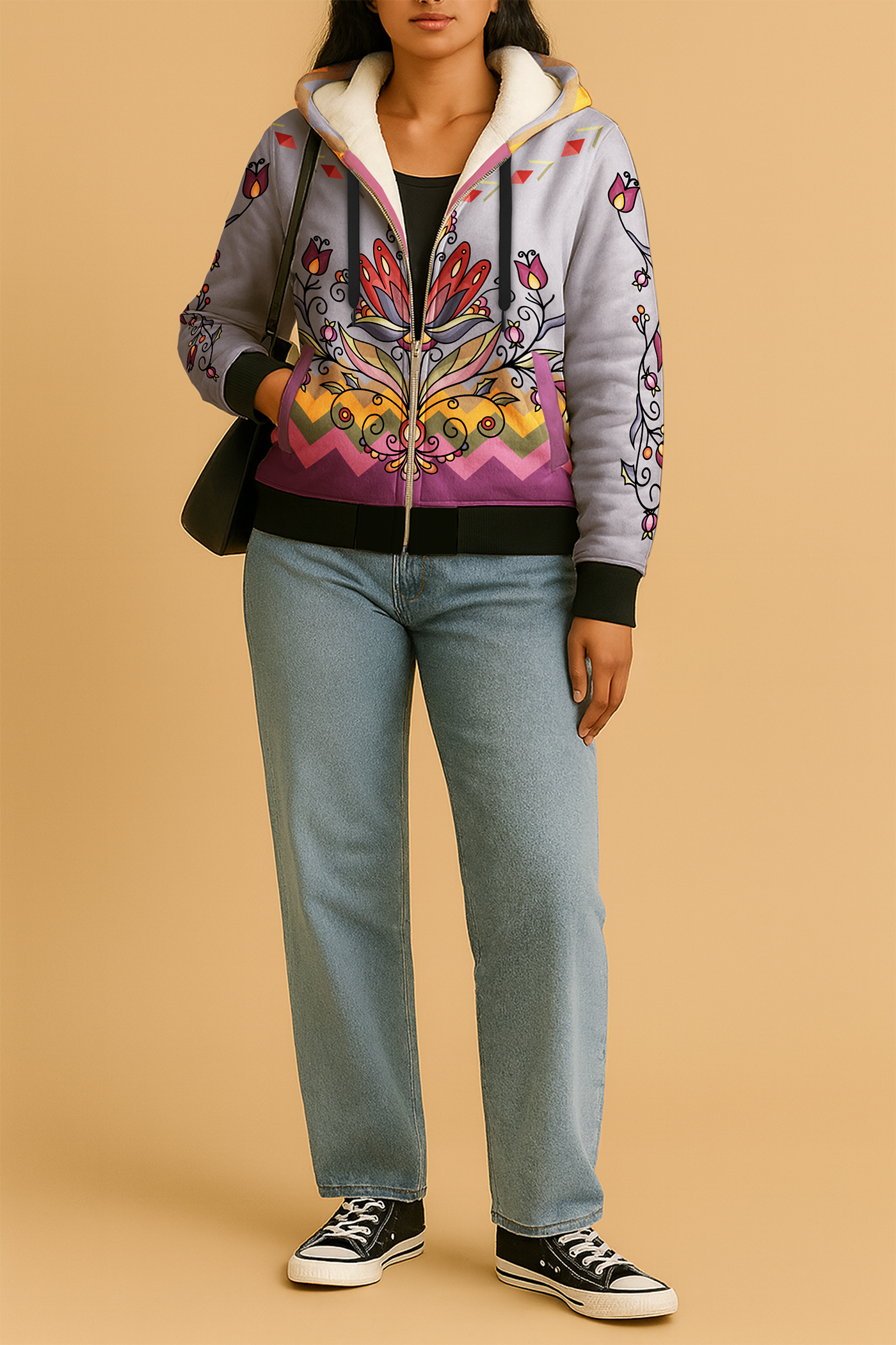 Red Willow Whispers Women's Sherpa Hoodie