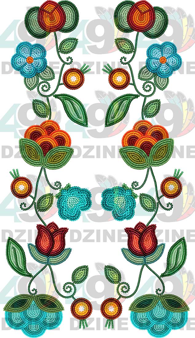 Prairie Fire Petals Two arm pieces Transfer (Various Sizes)