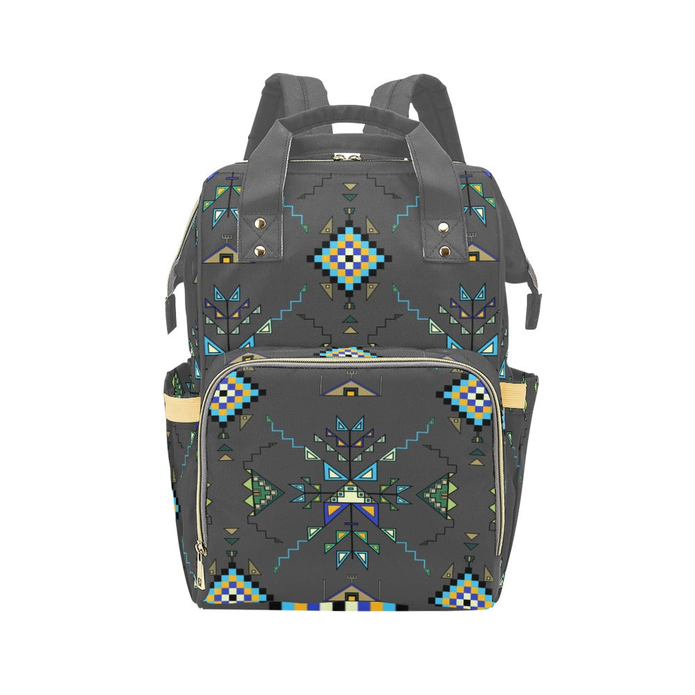 Bear Shield Dark Gray Multi-Function Diaper Backpack/Diaper Bag