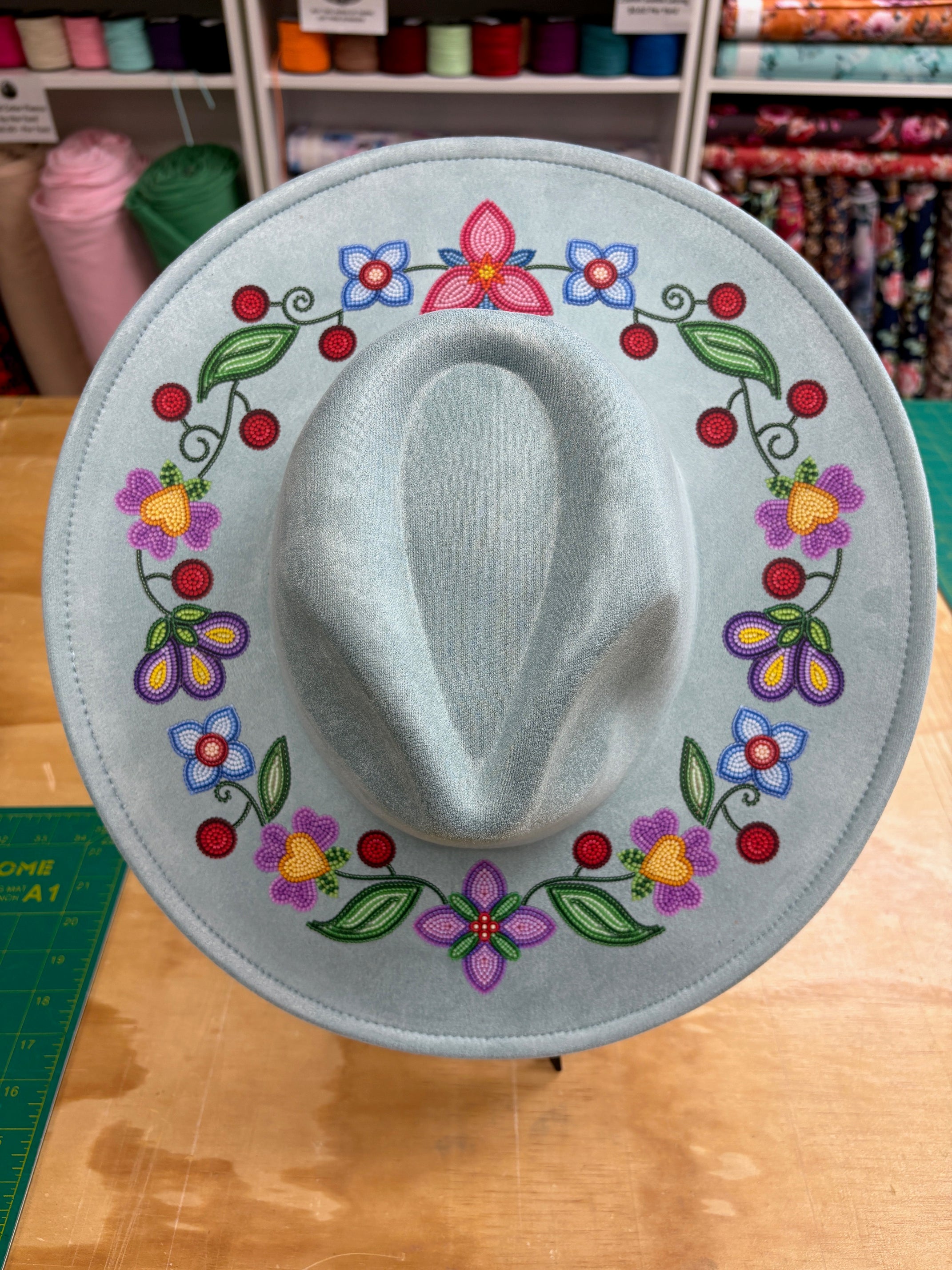 Petal Harmony Light Blue Fedora Hat