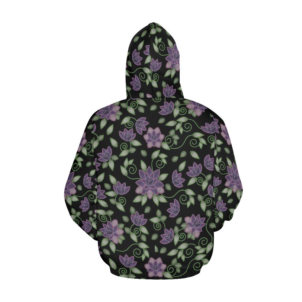 Purple Beaded Rose All Over Print Hoodie for Women (USA Size) (Model H13) All Over Print Hoodie for Women (H13) e-joyer