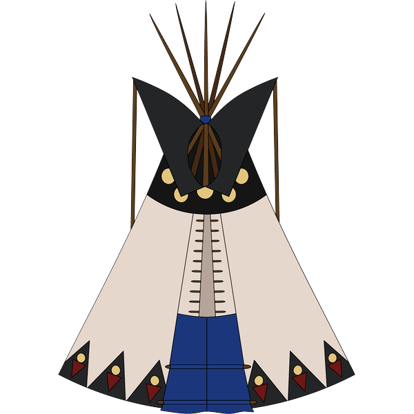 Teepee Black 2inch by 2inch Vinyl Sticker