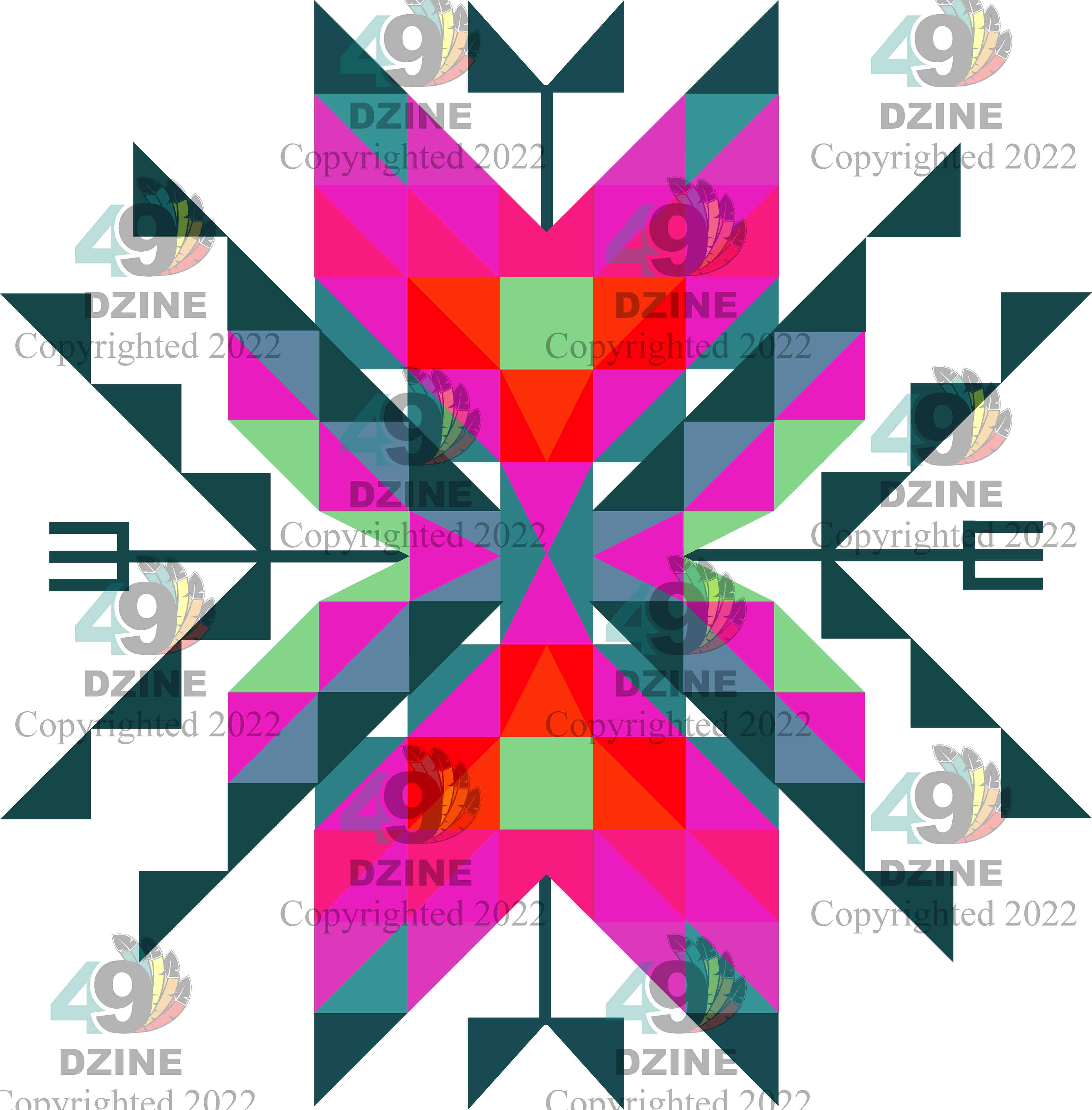 14-inch Geometric Transfer Medicine Lodge