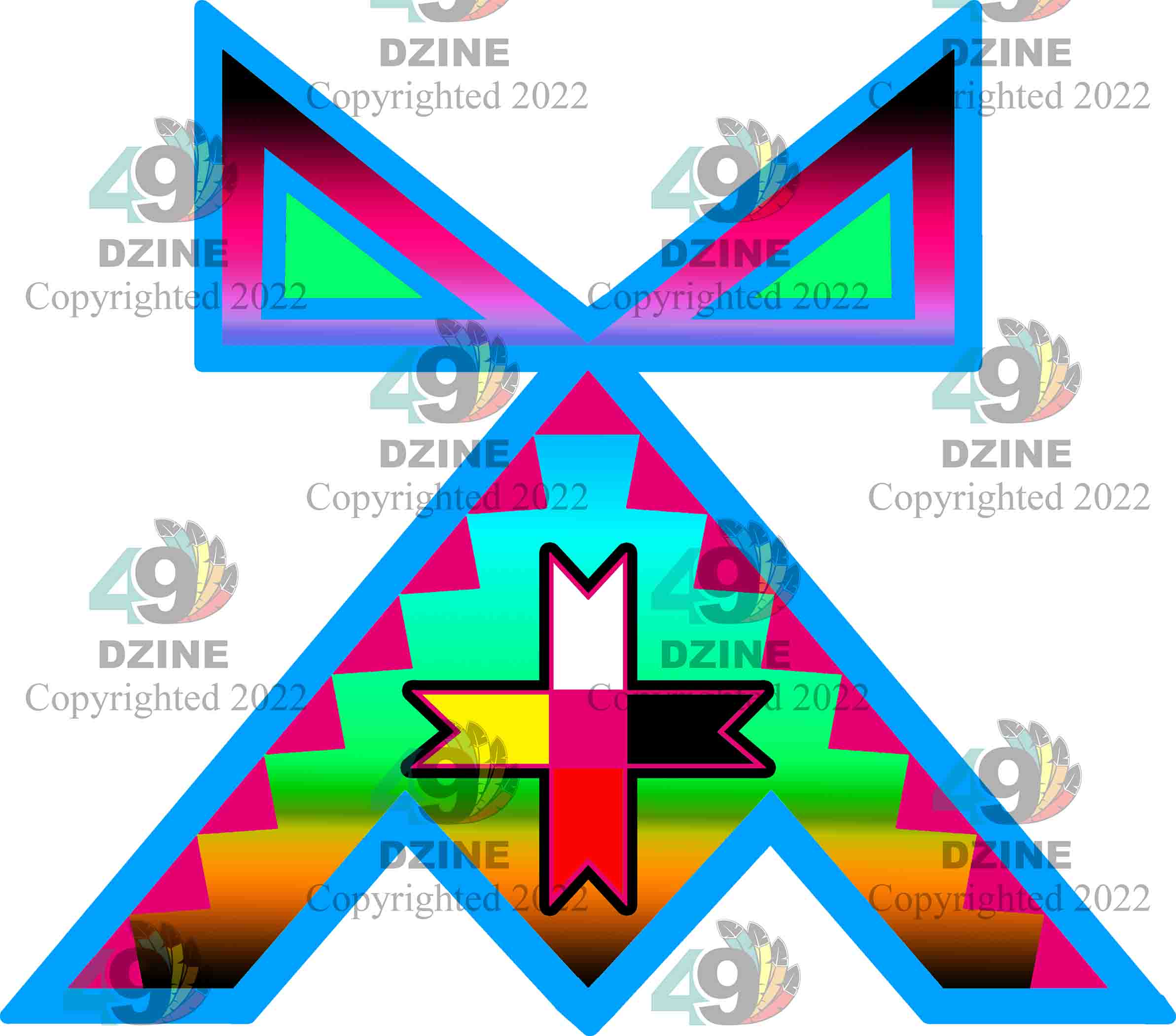 11-inch Geometric Transfer Rainbow Lodge