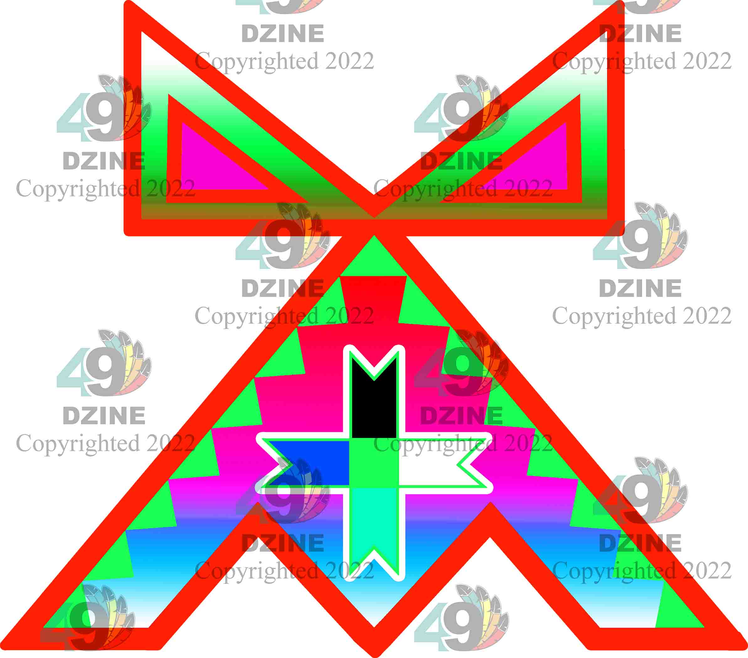 11-inch Geometric Transfer Rainbow Lodge