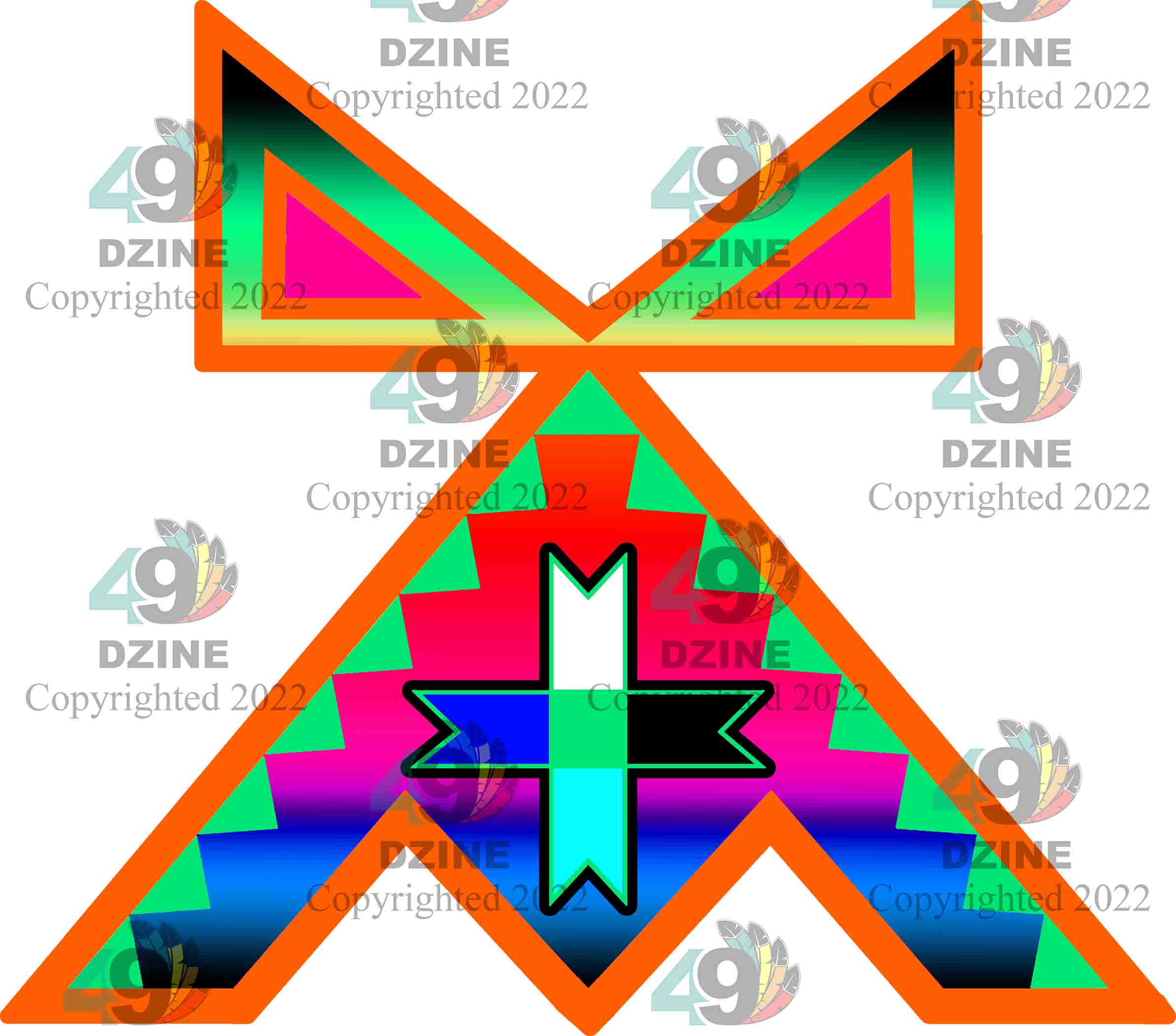 11-inch Geometric Transfer Rainbow Lodge