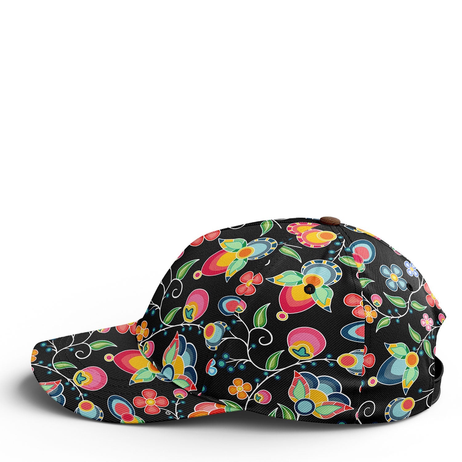 Floral Bounty Black Snapback Hat