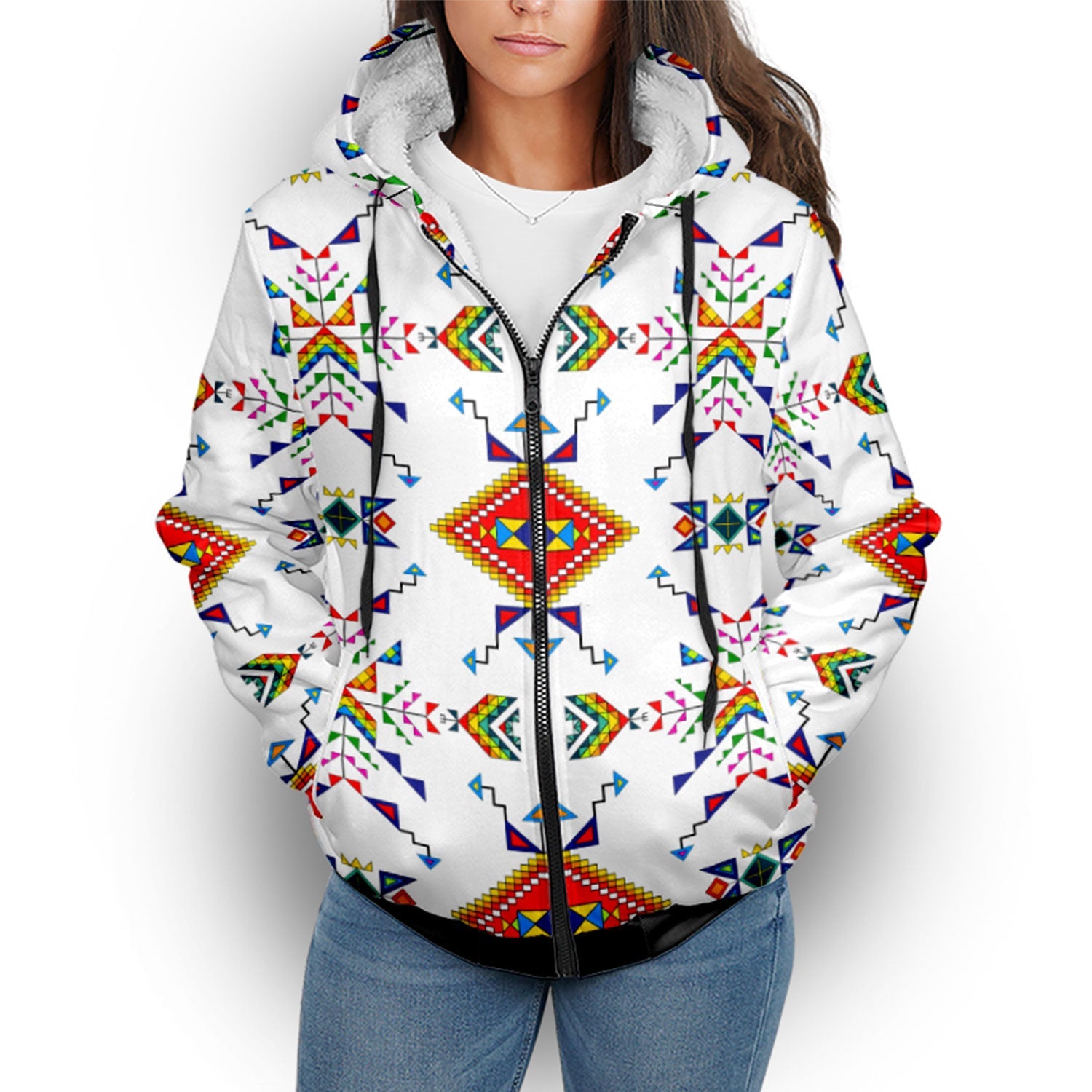 Buffalo Jump White Sherpa Hoodie