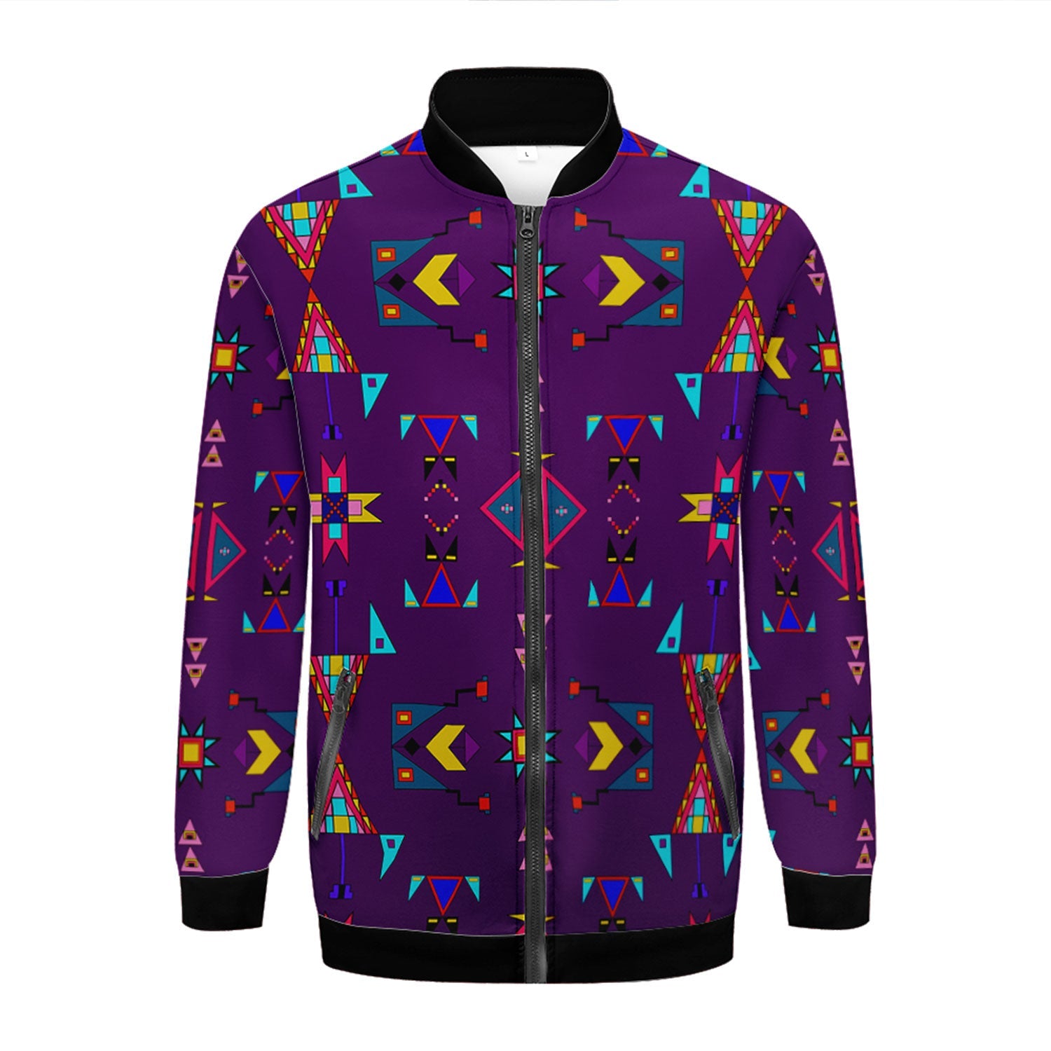 Enemy Territory Berry Zippered Collared Lightweight Jacket