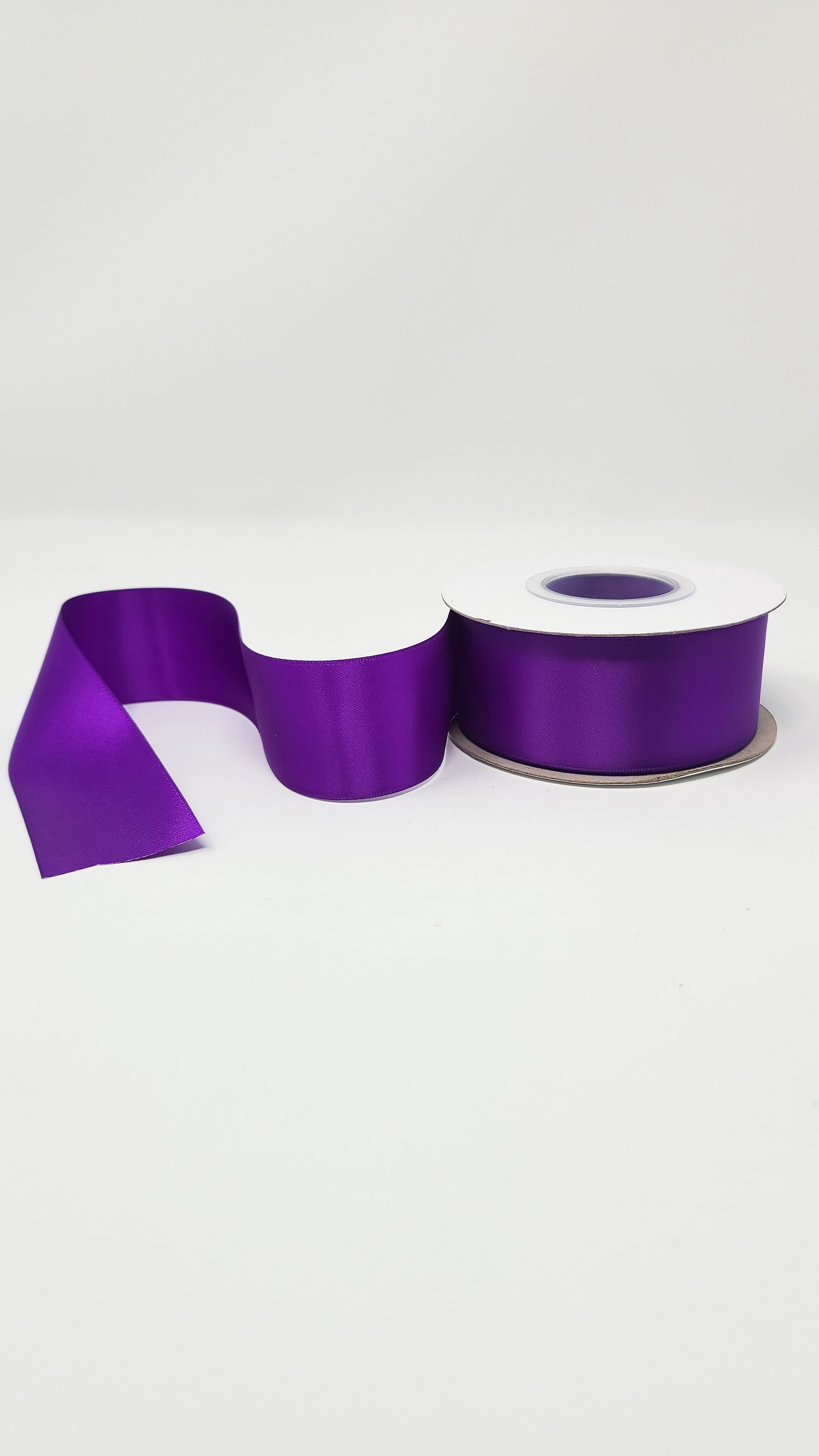 Purple 1.5 Inch Double Face Satin Ribbon 100 Yard Roll