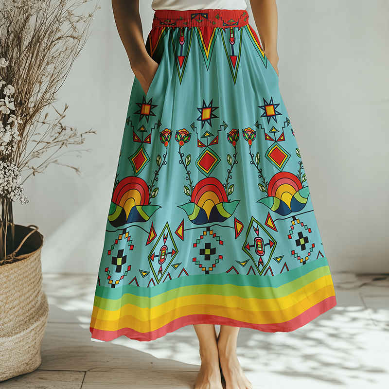 Horizon Blossom Light Blue Skirt