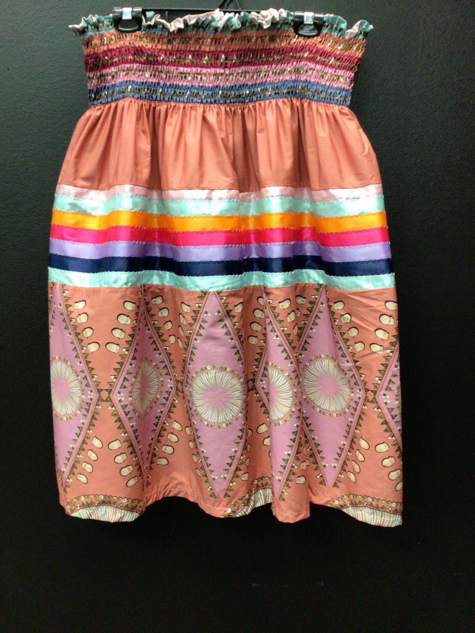 elk tooth honor orange Ribbon Skirt