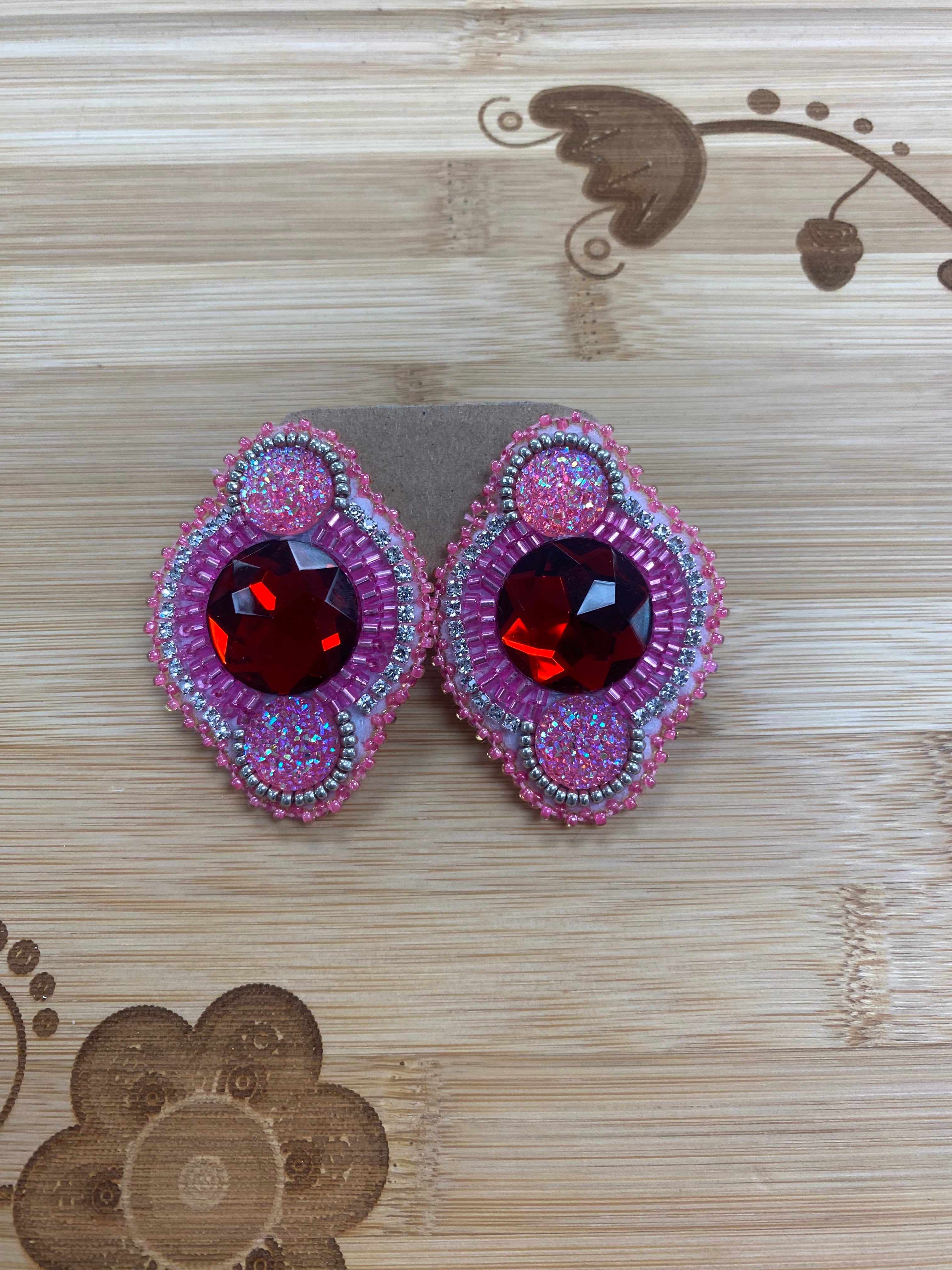 Danielle Redgun Beaded Earrings