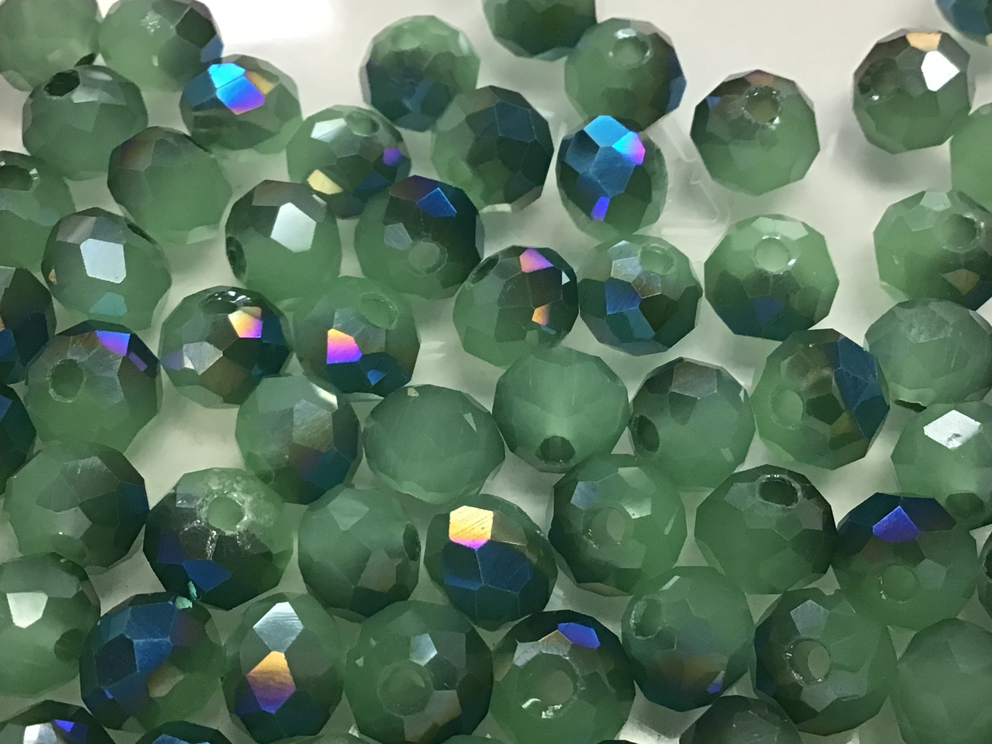 6mm Rondelle Glass Bead - Crystal Straw