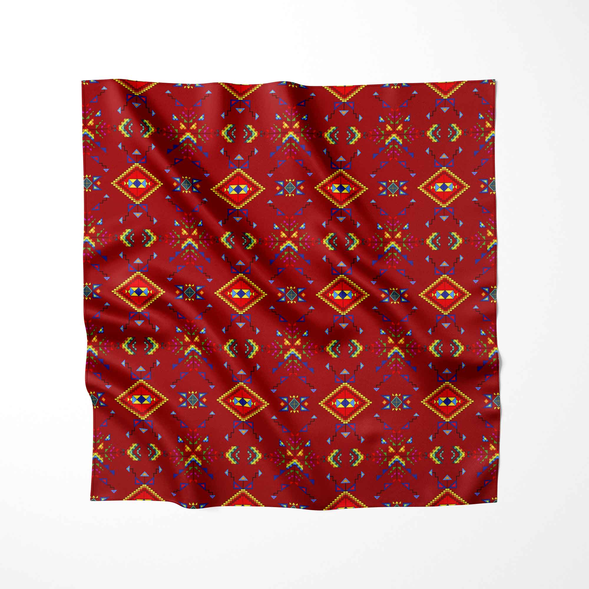 Buffalo Jump Red Cotton Fabric