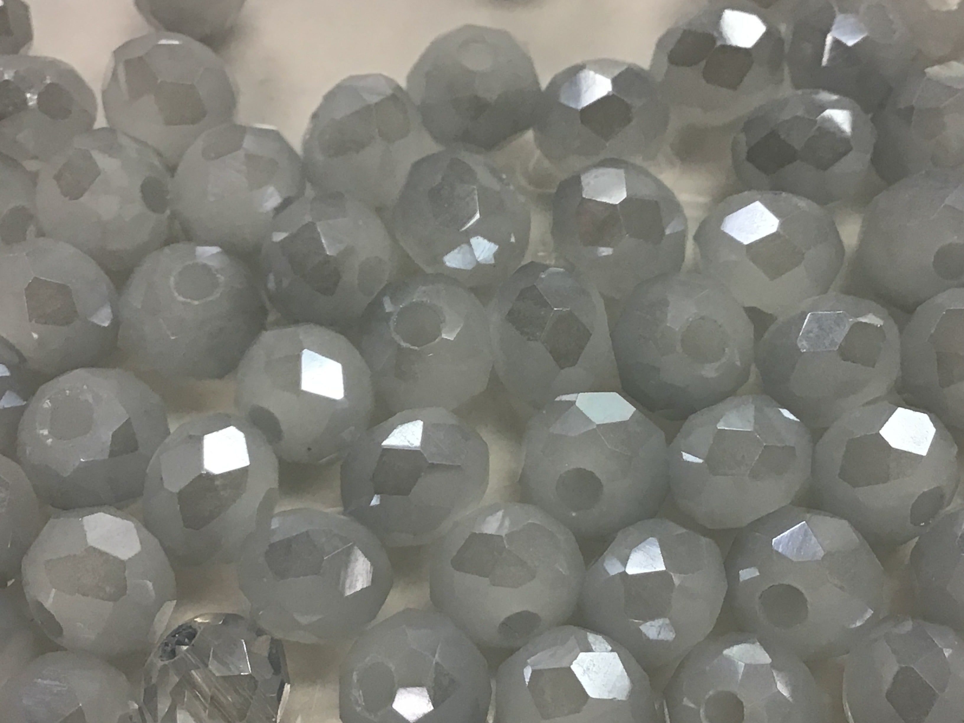 6mm Rondelle Glass Bead - Crystal Shine