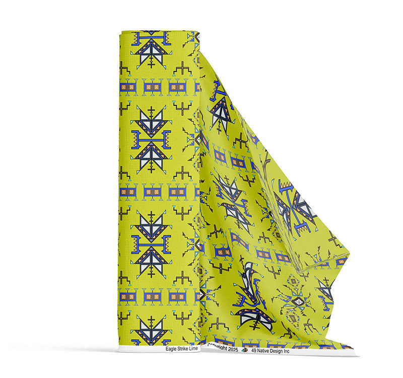 Eagle Strike Lime Satin Fabric