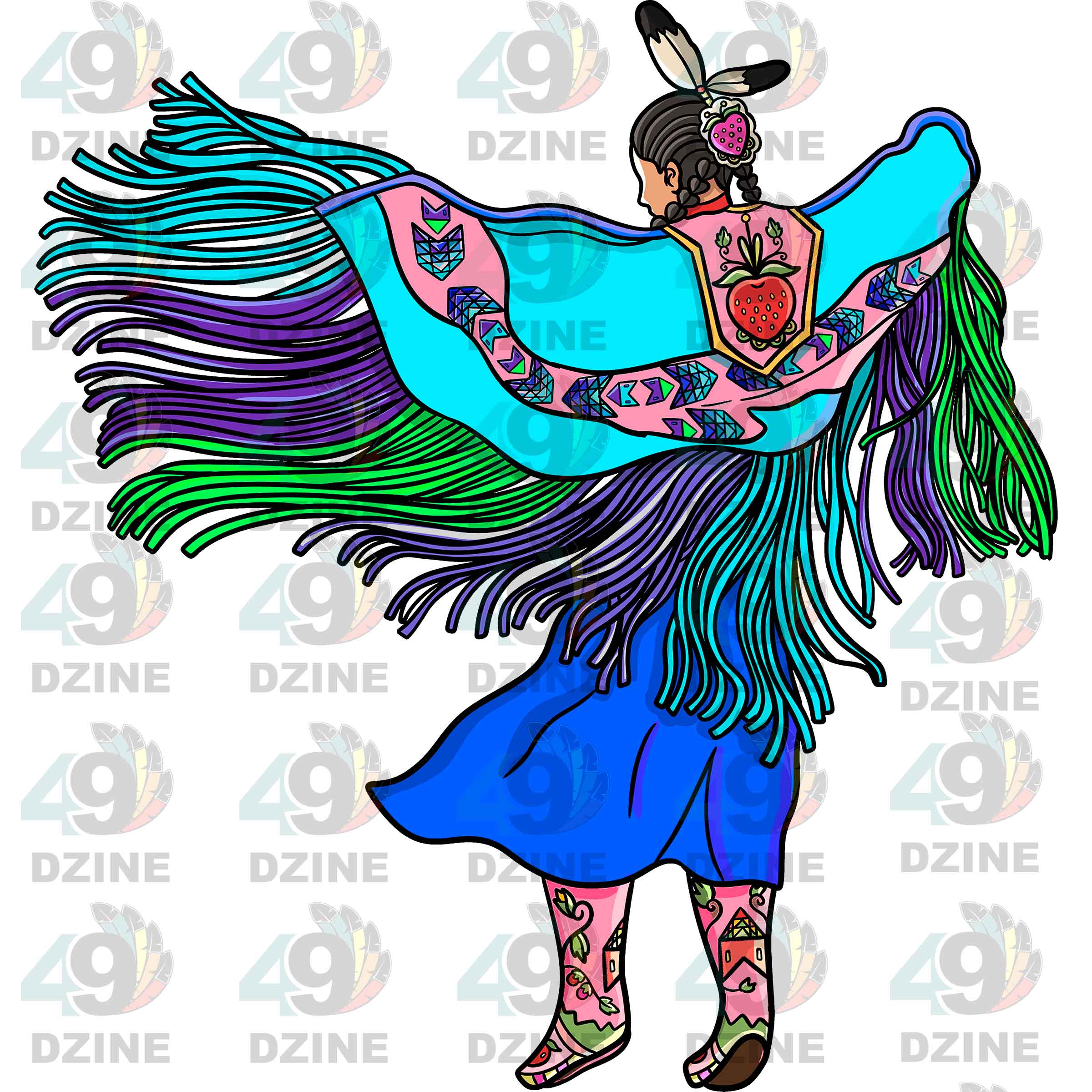 Fancy Shawl Dancer 4 UV Sticker