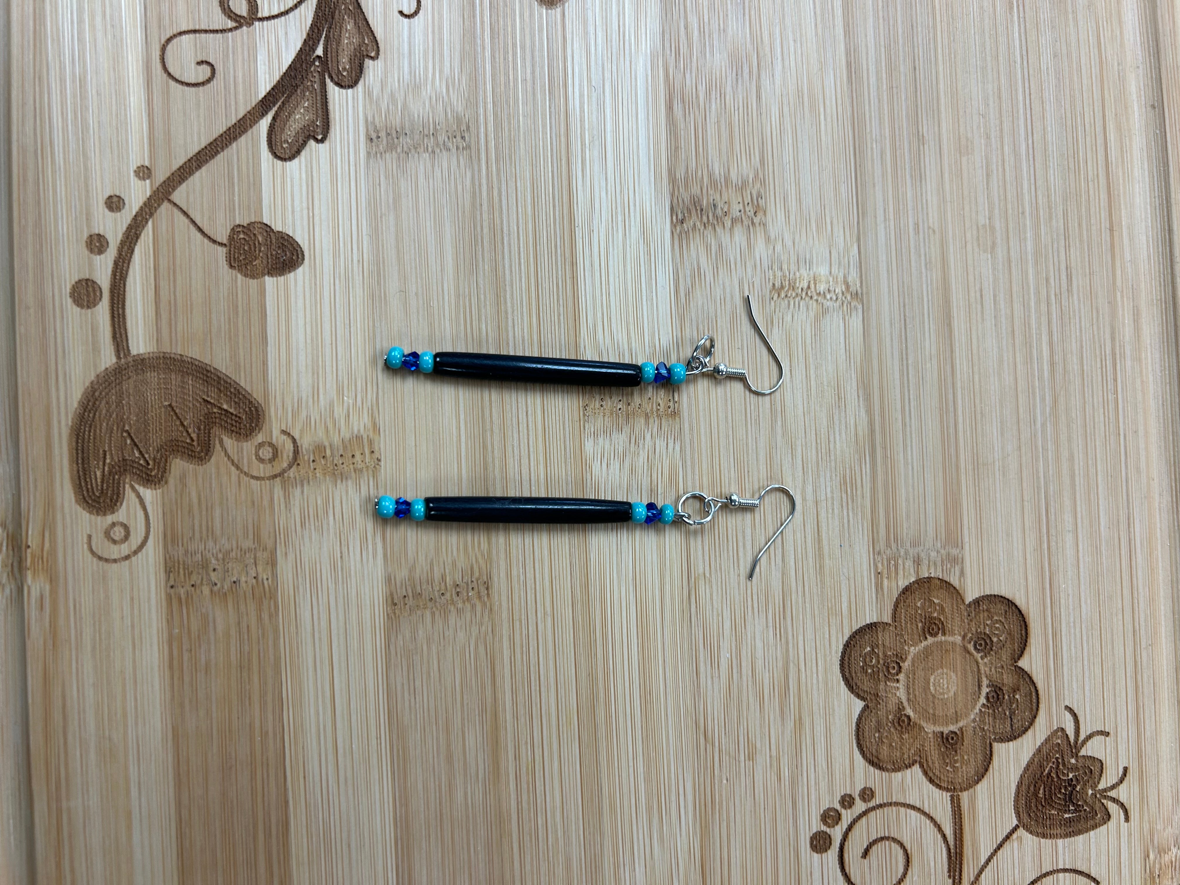 Mikey Runningbird Hair Pipe Bone Earrings
