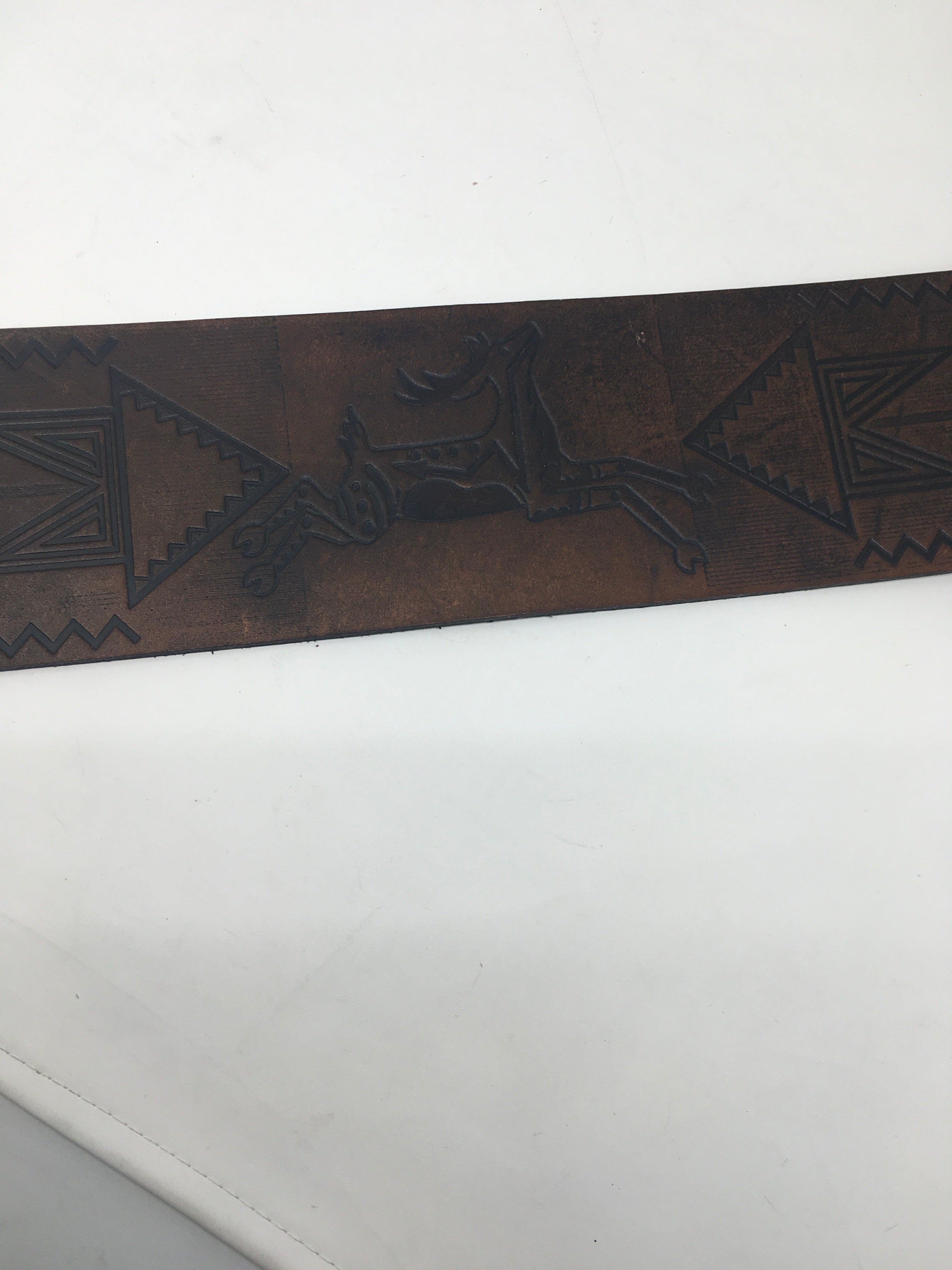 Dark Brown Ledger Deer 4 Inch Thick Leather Belt