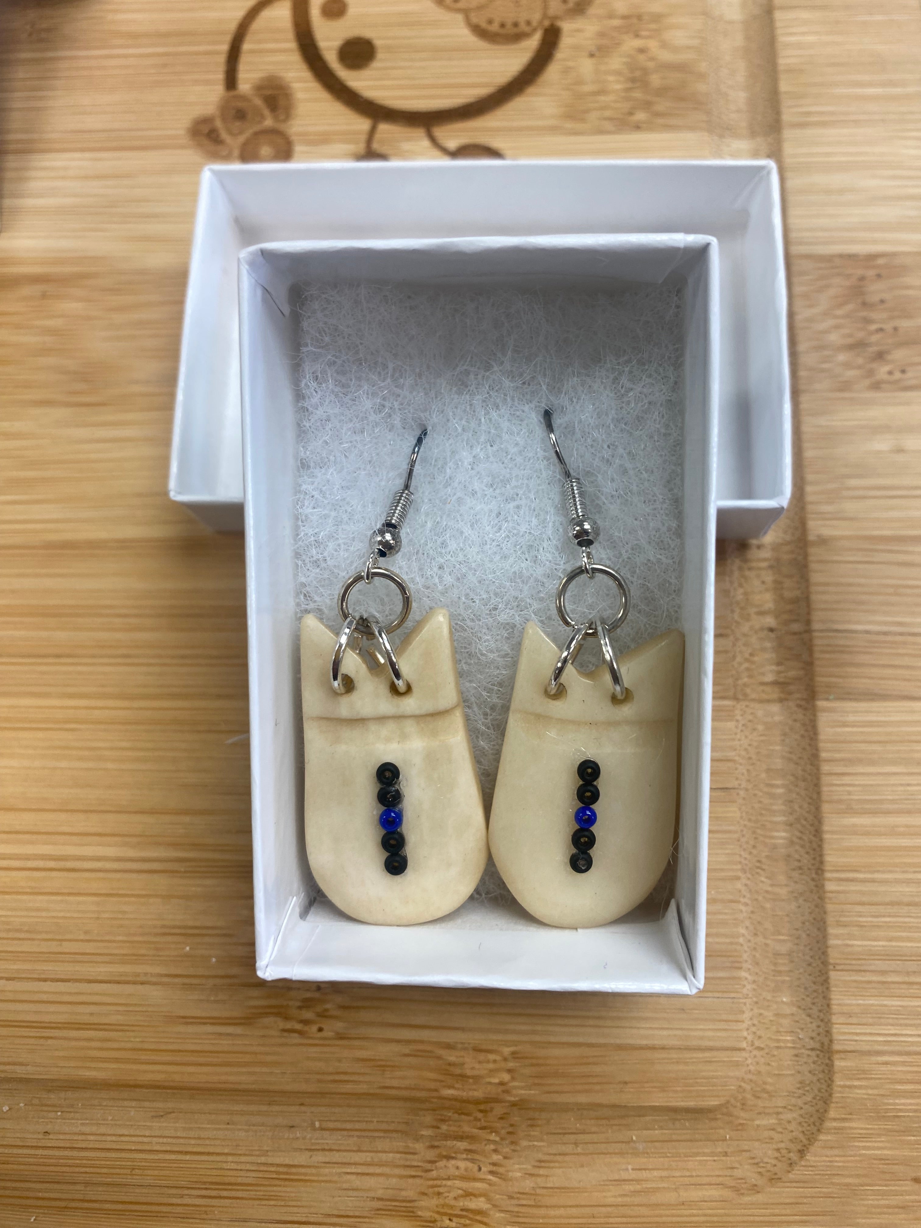 Mikey Runningbird Elk Teeth Earrings