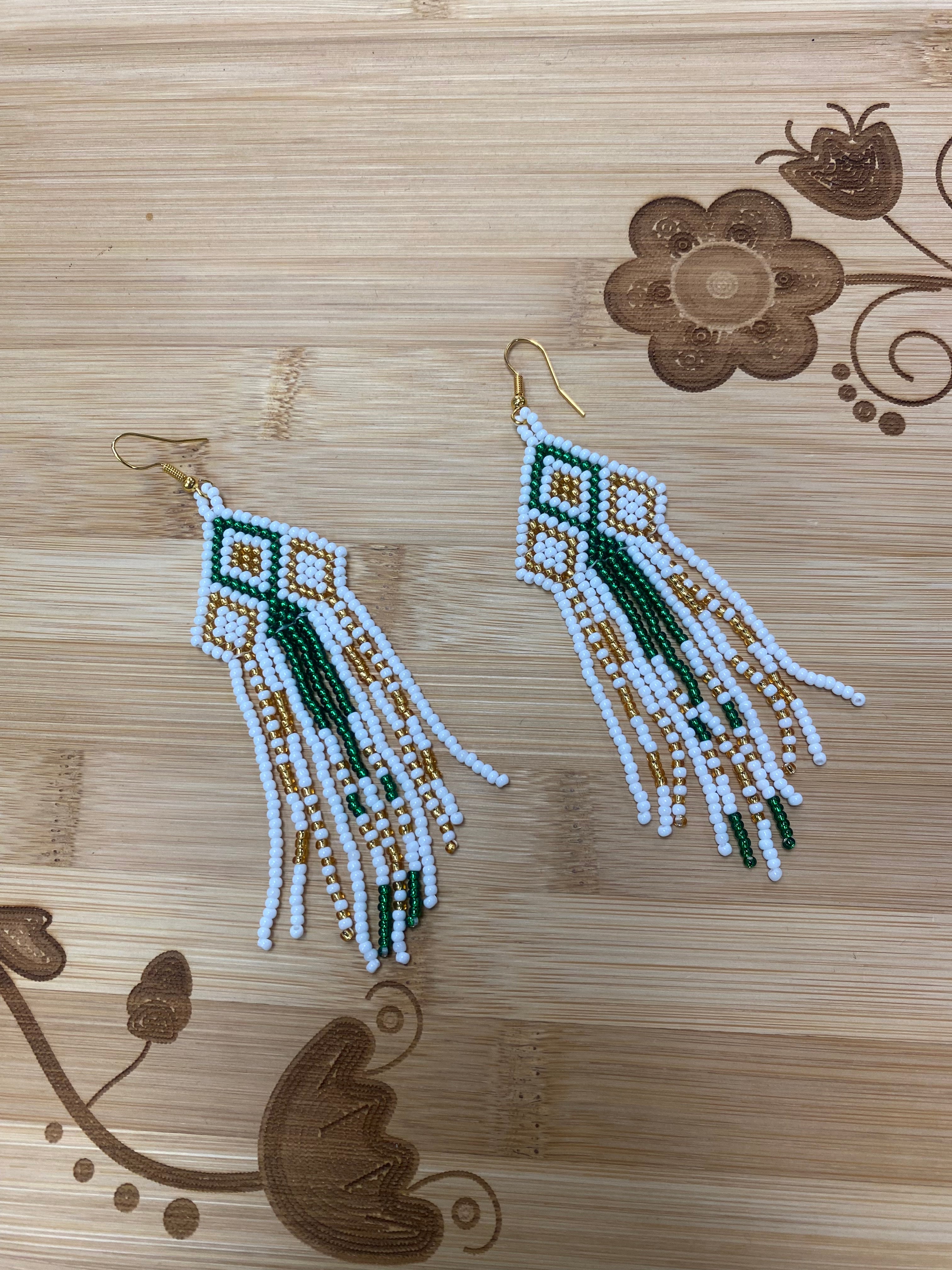 Danielle Redgun Beaded Dangling Earrings