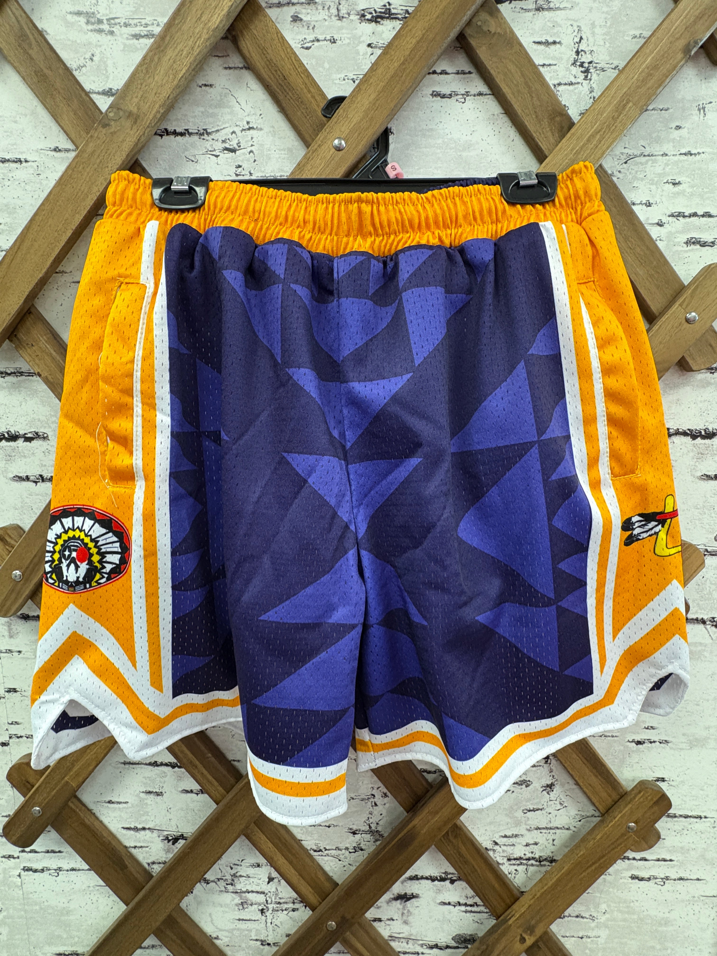 Land Ties Purple/Yellow Reversable Basketball Shorts