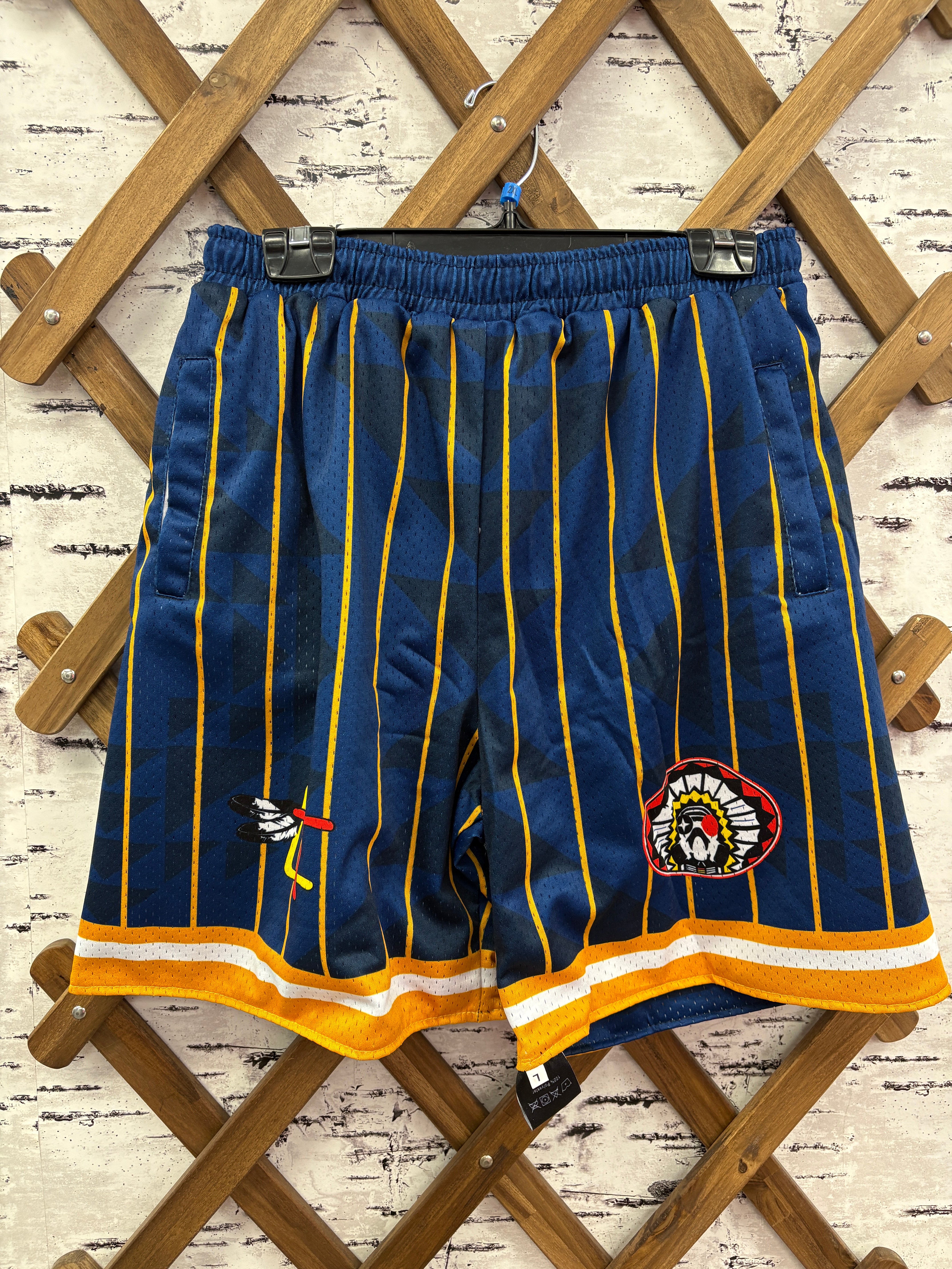 Land Ties Blue/Yellow Reversable Basketball Shorts