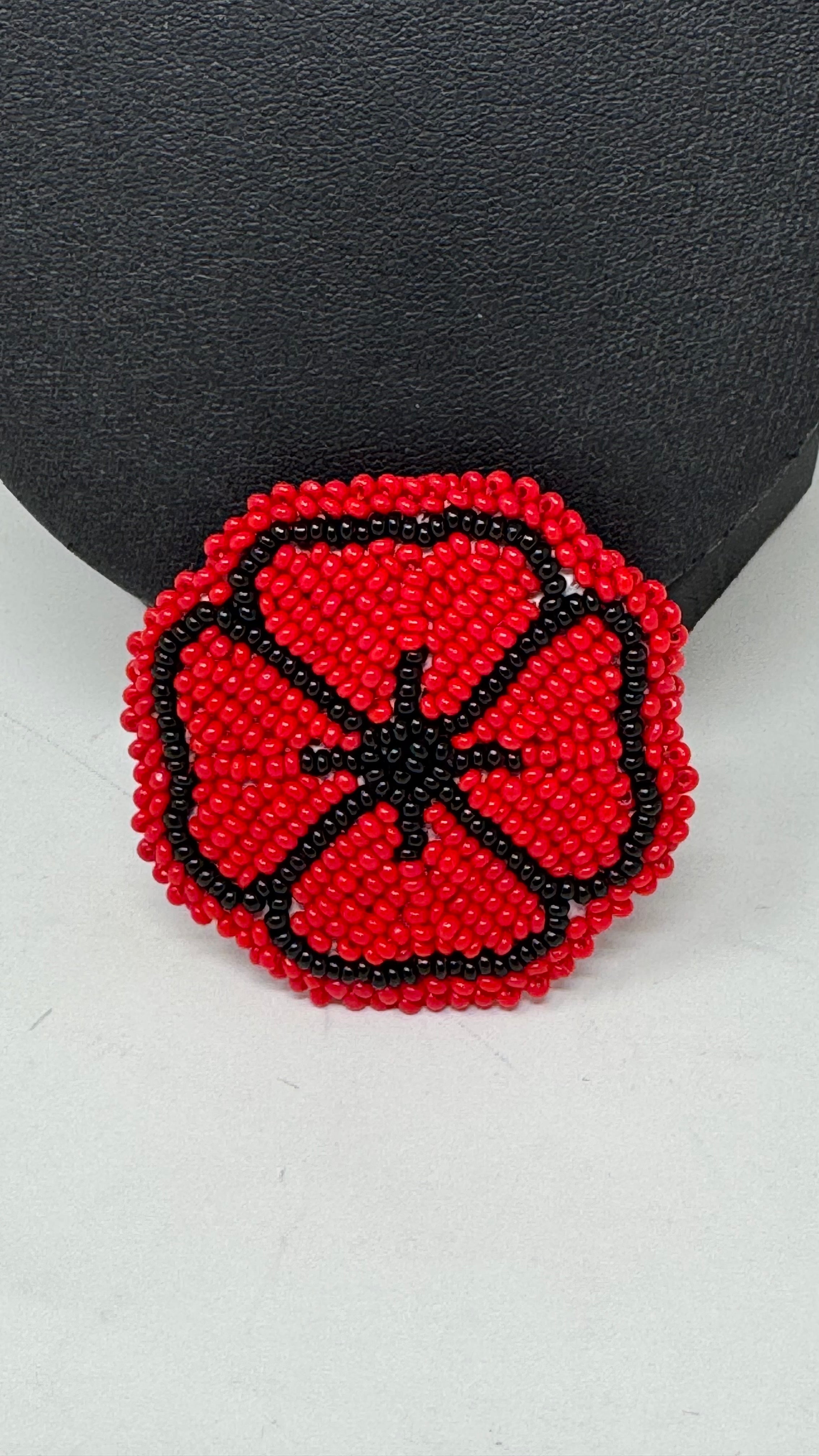 Danielle Redgun Beaded Poppy Pin