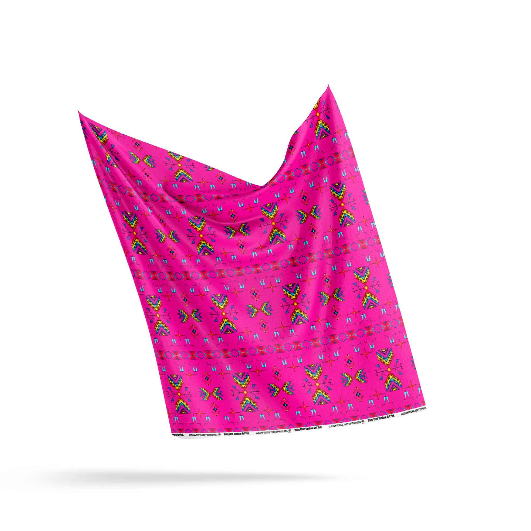 Rainy Chief Rainbow Hot Pink Cotton Fabric