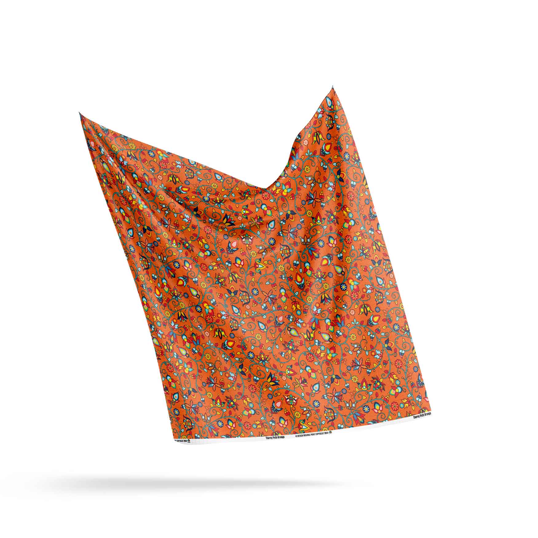 Thorny Path Orange Cotton Fabric