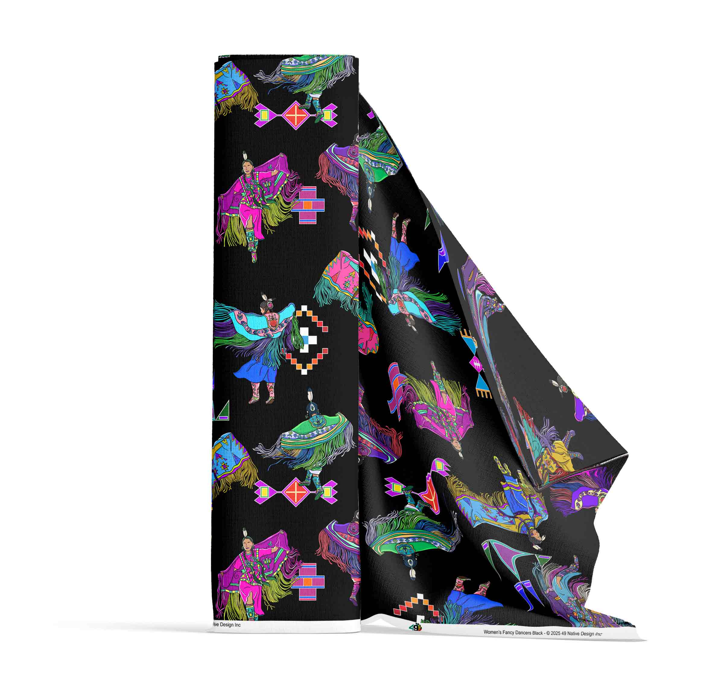 Women's Fancy Dancers Black Large Cotton Poplin