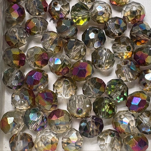 6mm Rondelle Glass Bead - Crystal Diamond