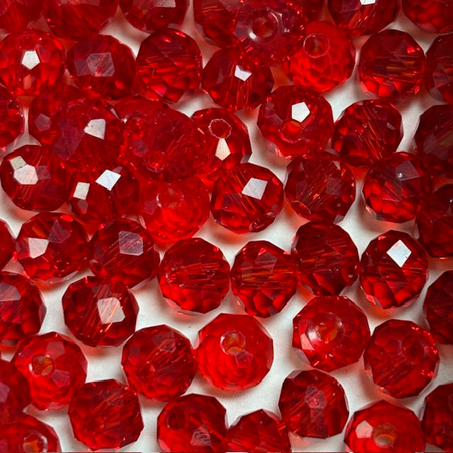 6mm Rondelle Glass Bead - Cherry