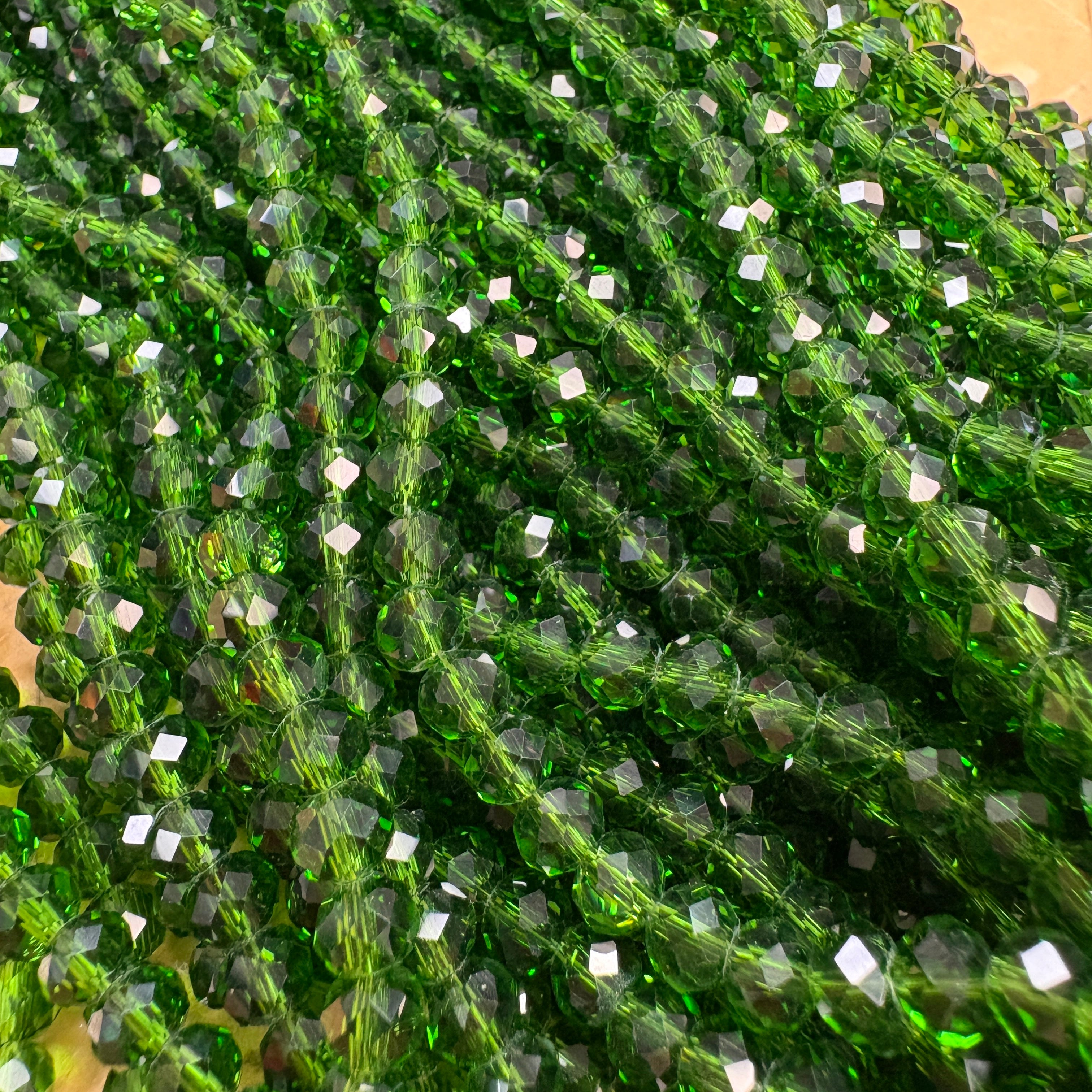 6mm Rondelle Glass Bead - Jade