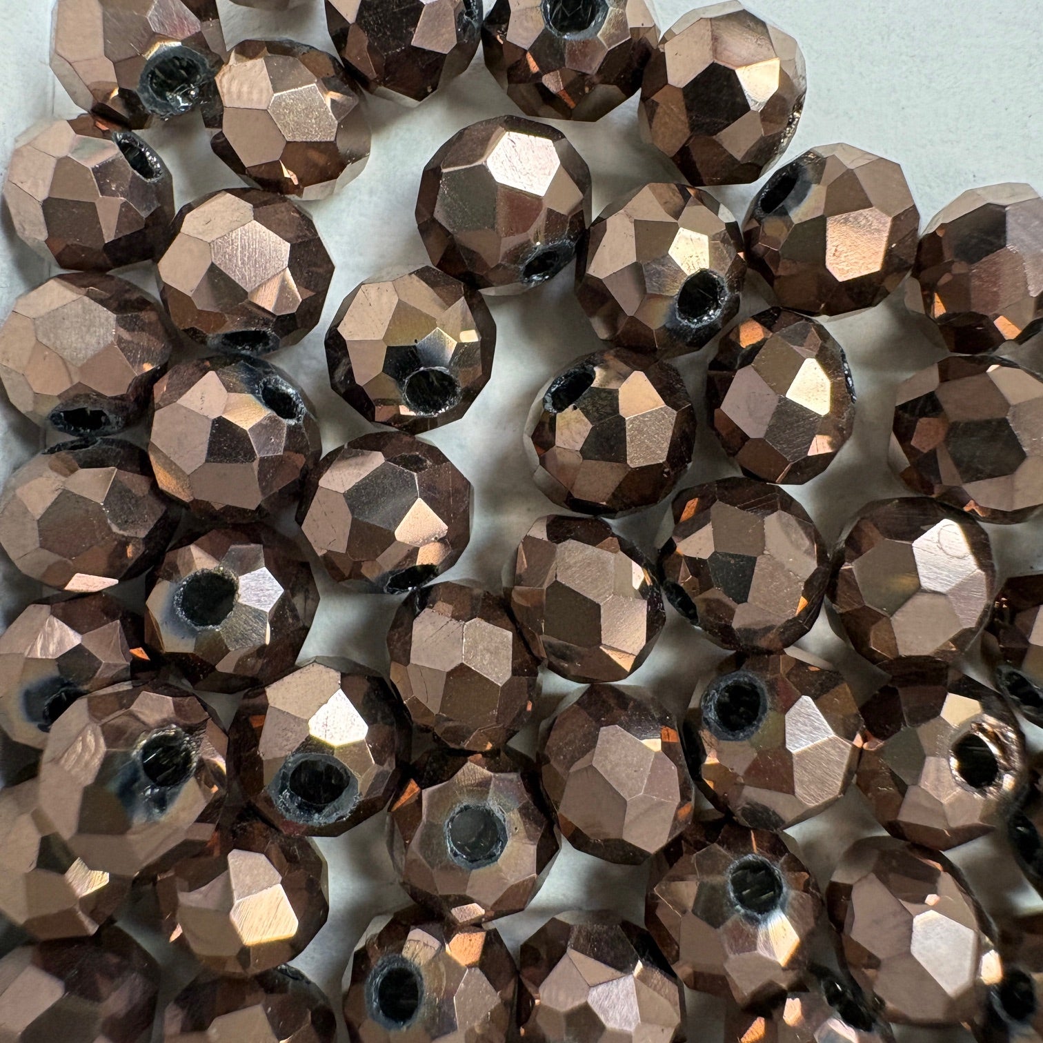 6mm Rondelle Glass Bead - Crystal Russet