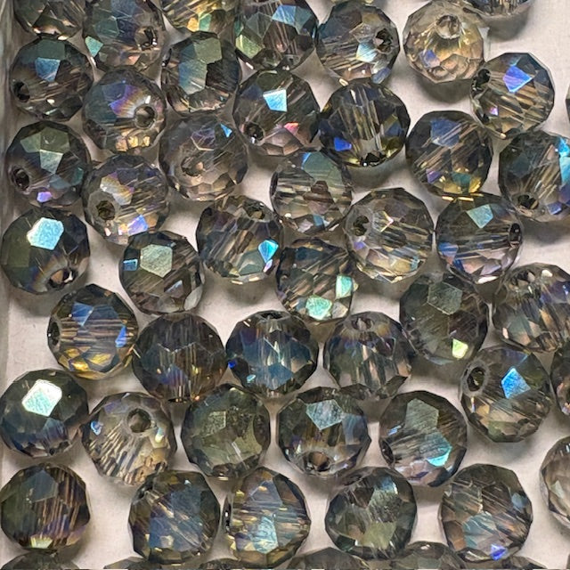 6mm Rondelle Glass Bead - Crystal Sea