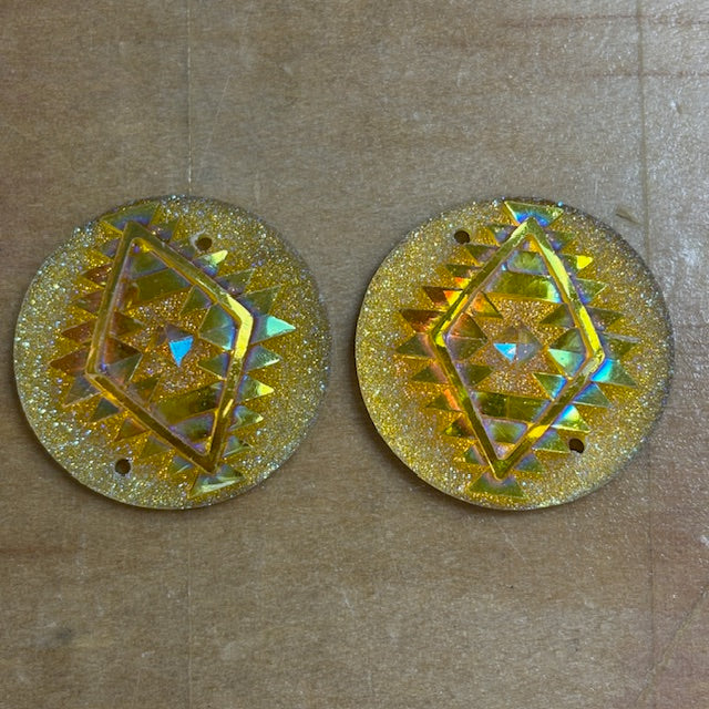 Geometric Circle Cabochons Set of 2