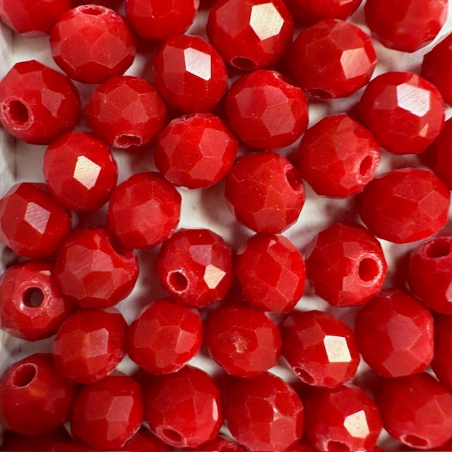 6mm Rondelle Glass Bead - Blood